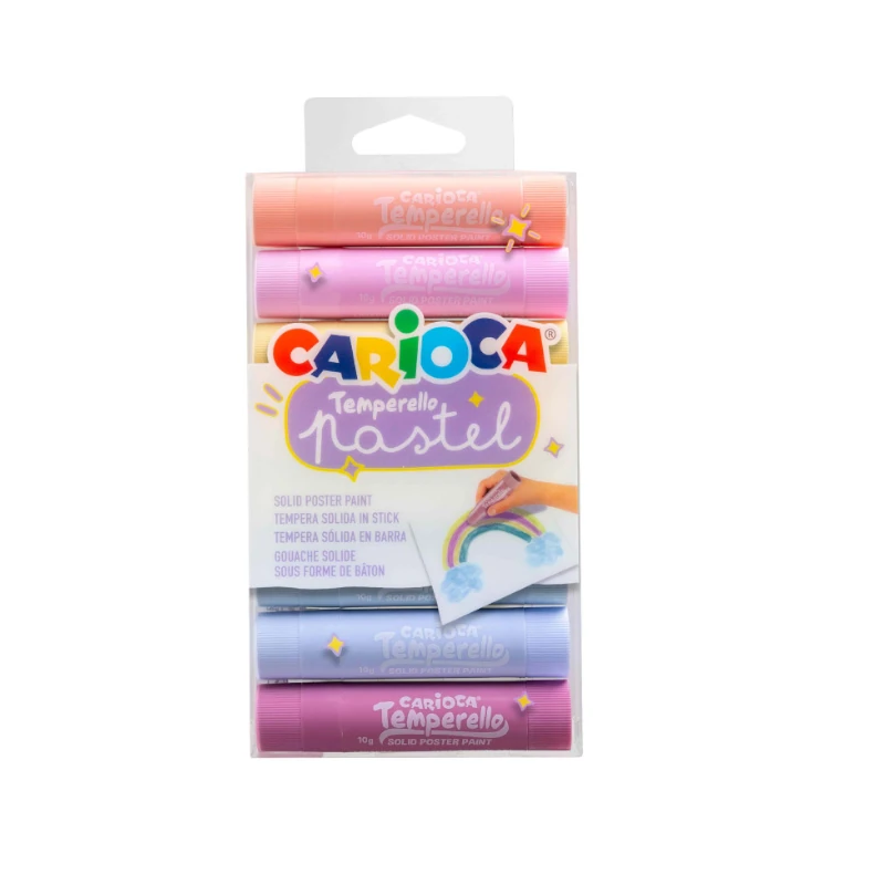 Témperas Sólidas En Barra CARIOCA Metallic – Set De 6 Colores Metalizados, Mezclables, Brillantes, Sin Necesidad De Agua Ni Jabón