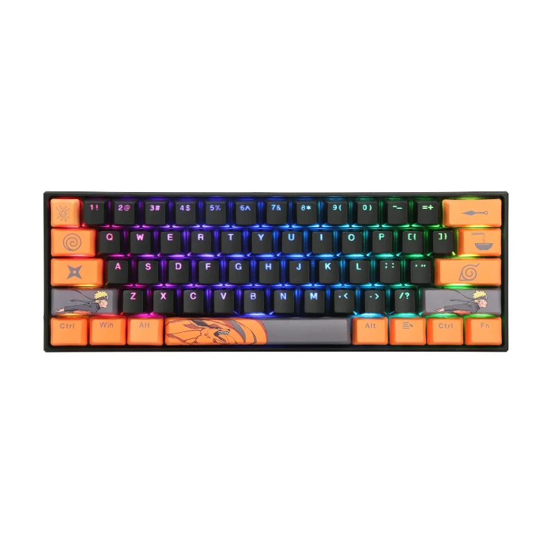 Teclado Checkpoint Gaming Naruto Leaf Ninja Usb Neg-Nara Rgb 60