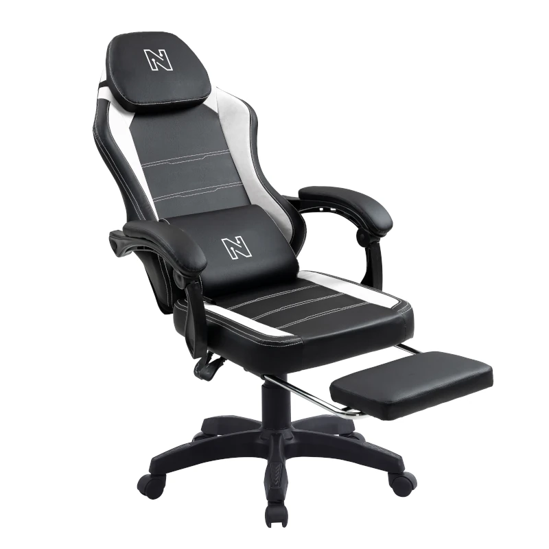 Silla Gaming Supreme Negro-Blanco 220Lb Con Reposa Pies Nenotech